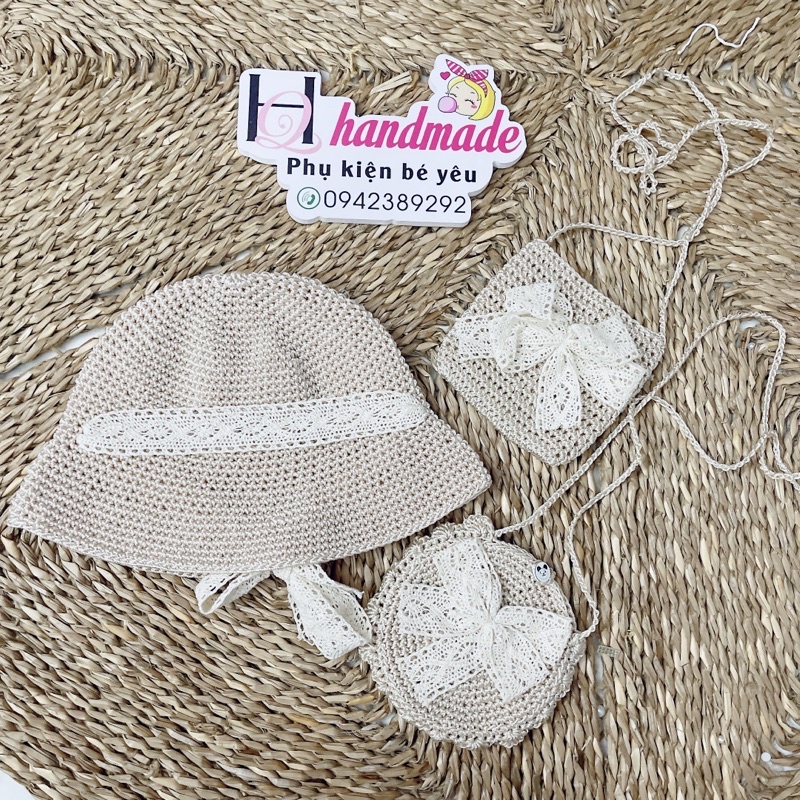 Mũ sợi cho bé yêu - mầu be