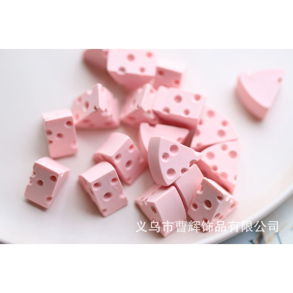 Charm hình miếng phomat, mô hình phomat thu nhỏ làm đồ trang trí, nguyên liệu làm đồ handmade, phụ kiện đồ chơi, DIY