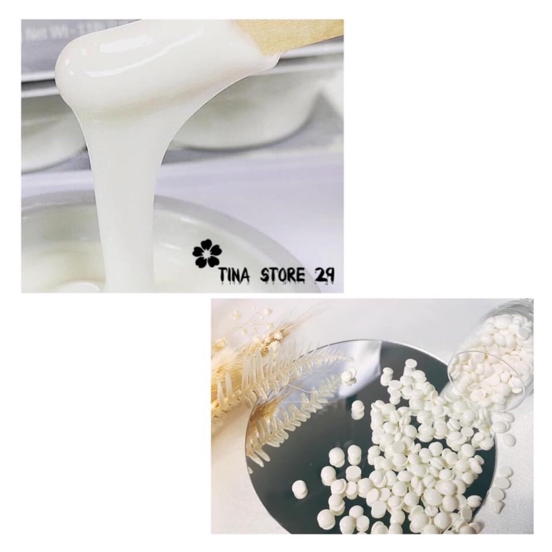 Combo triệt lông sáp wax nóng wax lông hard wax bean và mỡ trăn nguyên chất 75gr tặng chén silicon và que gỗ,tinastore29