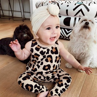 Bộ áo liền quần sát nách họa tiết da báo cho bé trai và bé gái