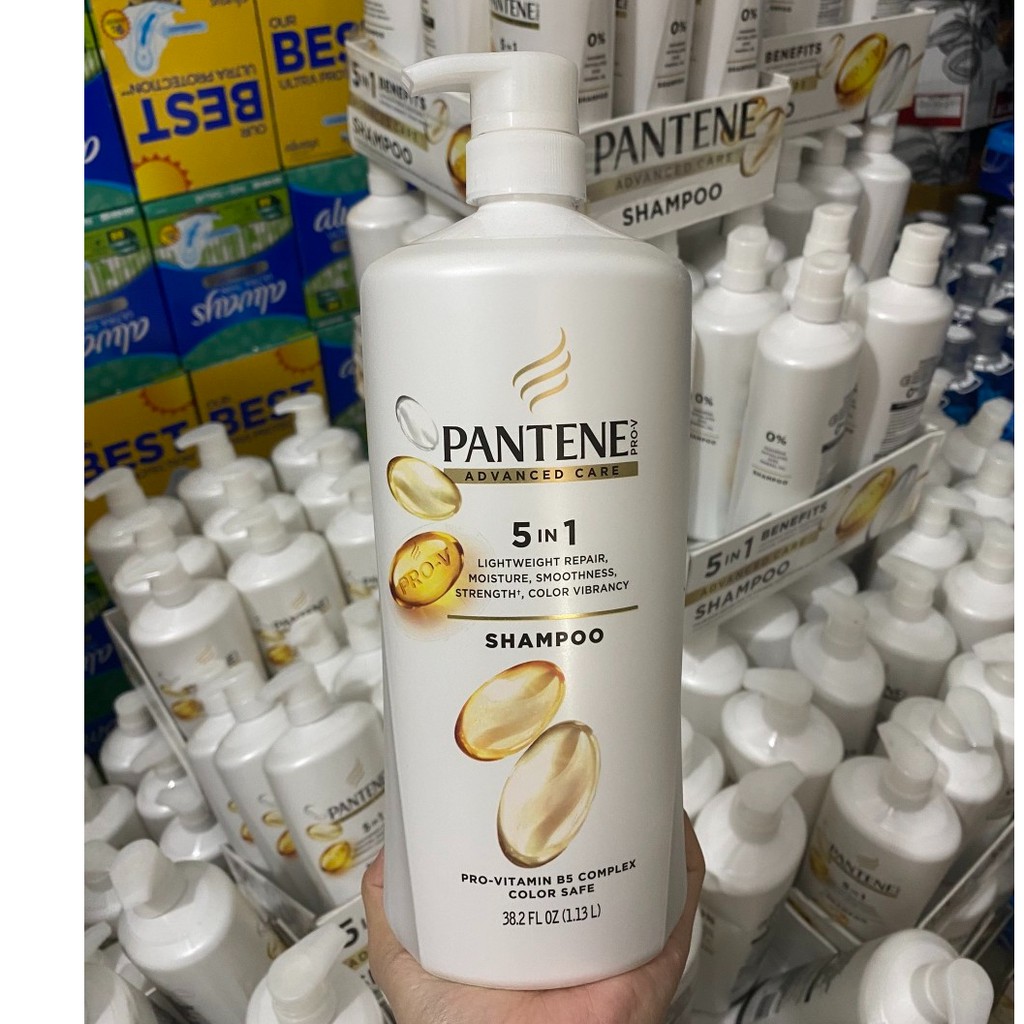Dầu Gội - Xả Pantene Pro V Advanced Care 5in1 Shampoo Chính Hãng Mỹ 1,13l