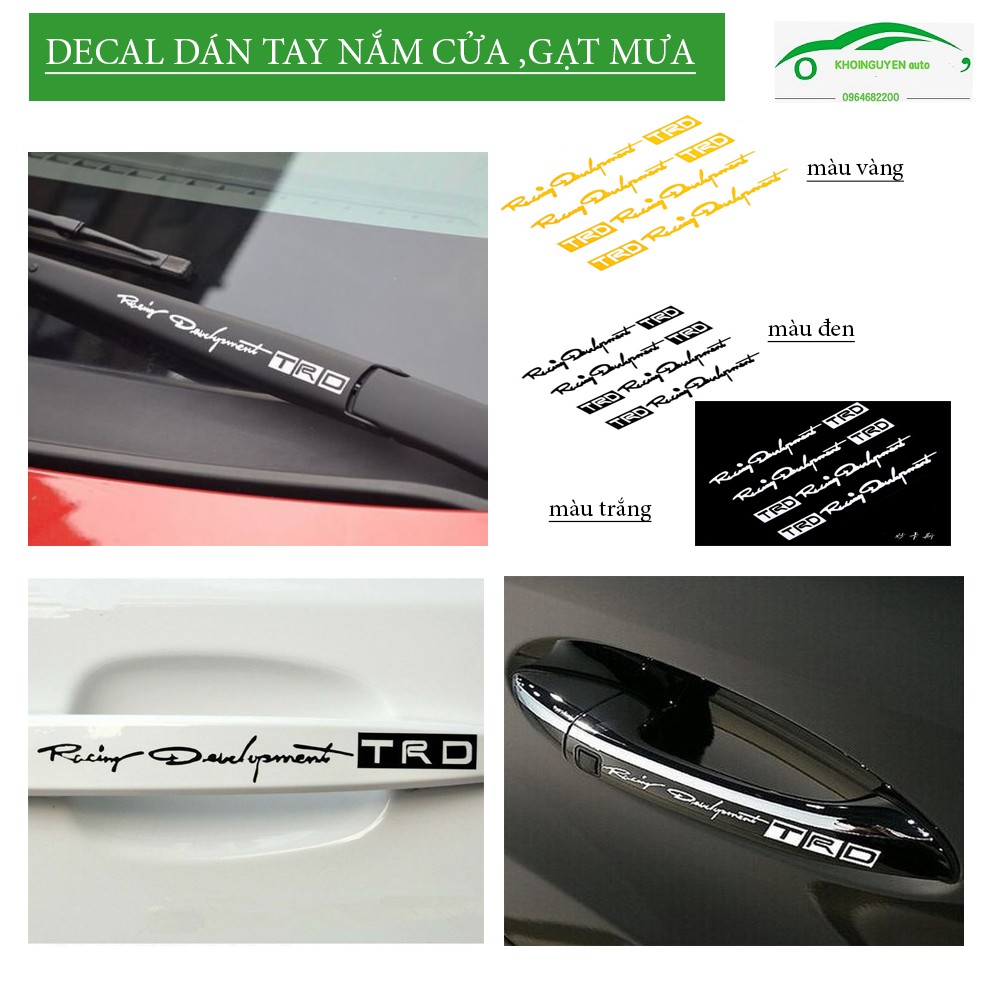 DECAL DÁN TAY NẮM CỬA ,GẠT MƯA Ô TÔ