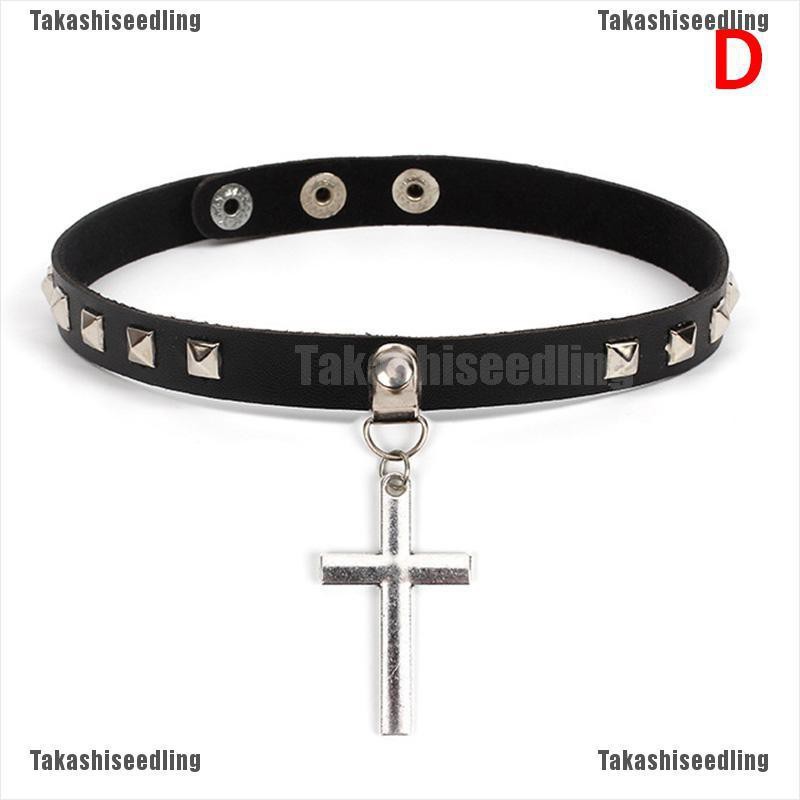 Vòng Cổ choker Da Pu Đính Gai Nhọn Cổ Điển