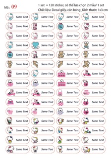 Sticker mẫu mới cho bé