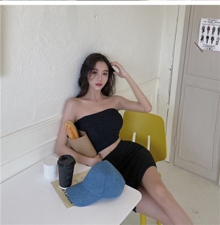 Set áo ống chân váy len ôm body