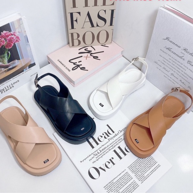 Sandal xuồng 3 phân MAILIAA quai chéo da mềm đi êm chân