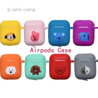 Vỏ Bảo Vệ Hộp Sạc Tai Nghe Airpods Bằng Silicon Họa Tiết Hoạt Hình Bt21 Dễ Thương