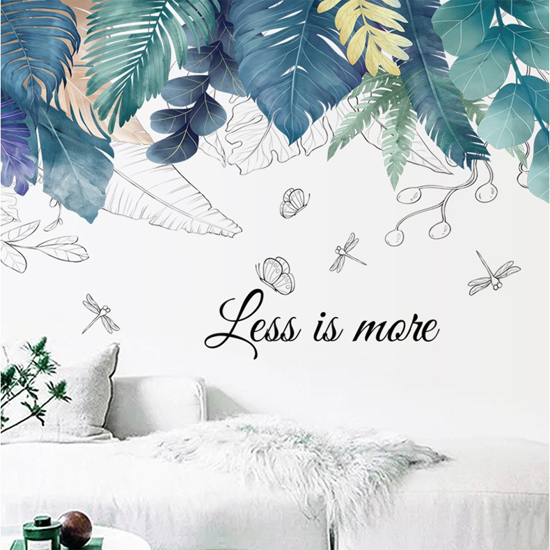 Decal dán tường Bụi cây Bạc Hà leo tường Less