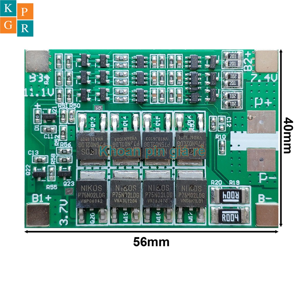 KPGR Mạch 3S 12V 28A NLY bảo vệ pin Li-ion 3.7V