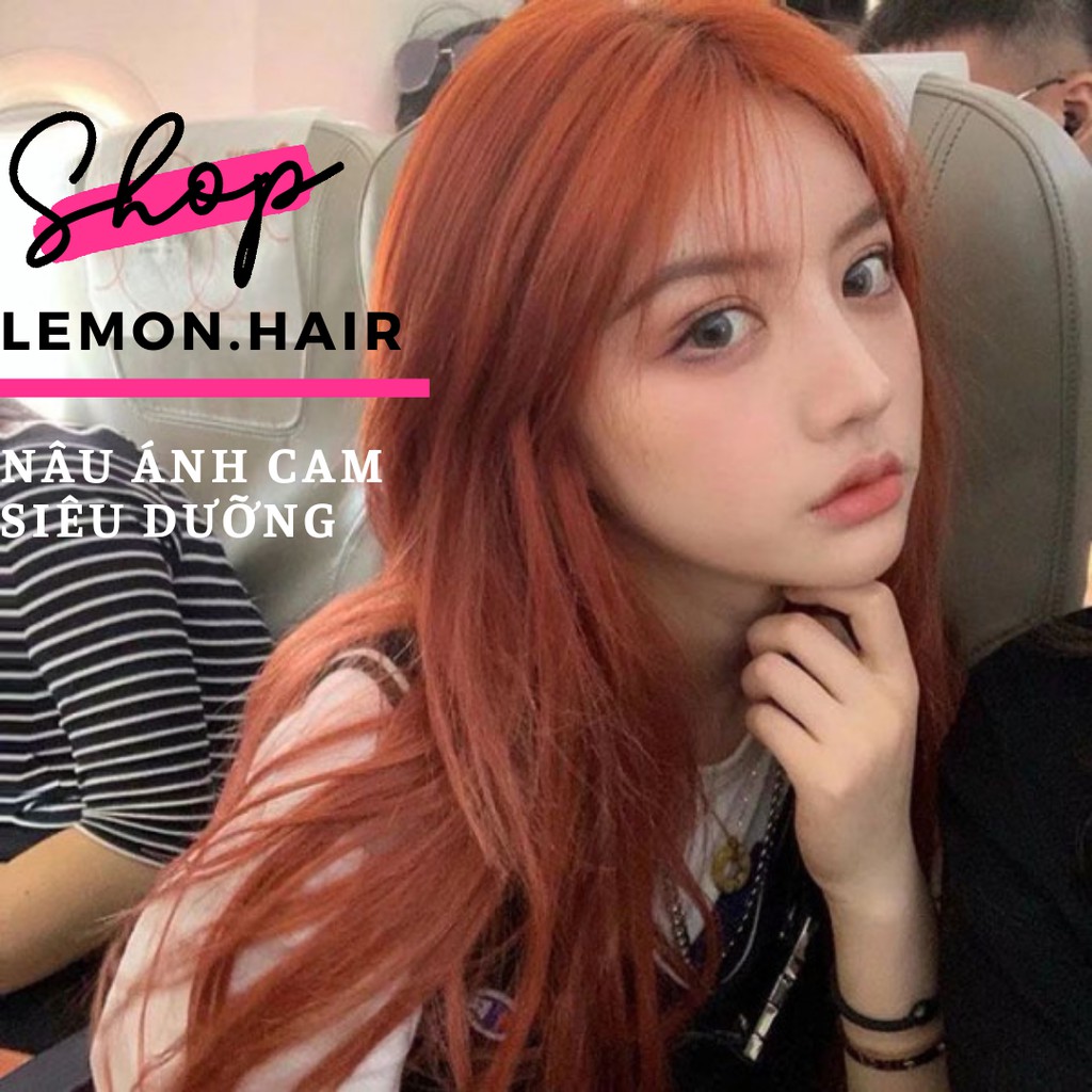 thuốc nhuộm tóc nâu ánh cam + tặng oxy trợ dưỡng - lemon.hair