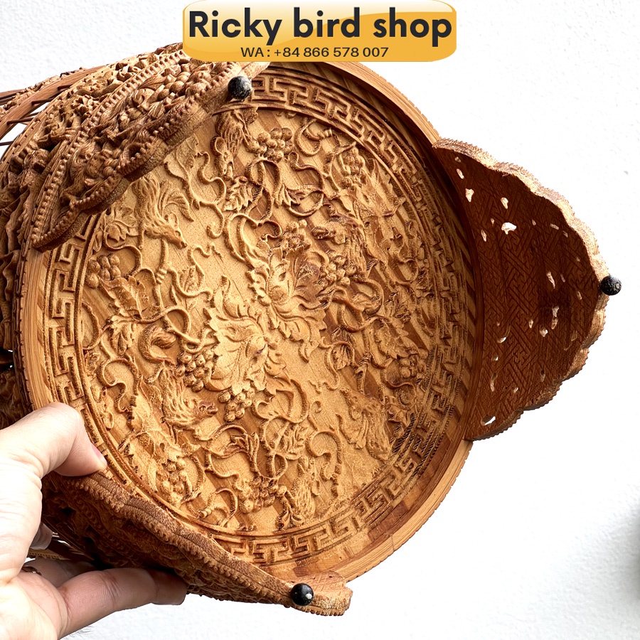 Lồng chim tre, Puteh bird cage -  Squirrel design (See through)