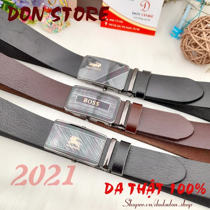 [HOT] Thắt Lưng Nam Da Bò Thật Mẫu Mới 2021 Kiểu Khóa Lăn Chất Liệu Hợp Kim Thép Chống Gỉ (BH 1 NĂM)