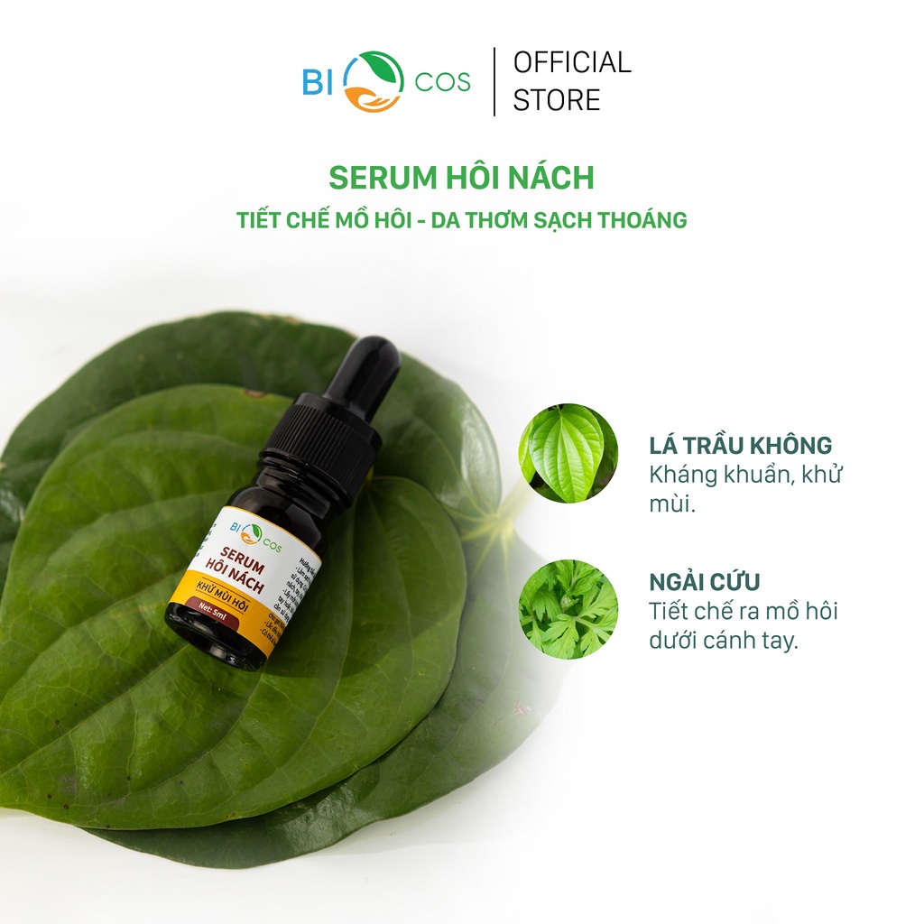 Serum Hôi Nách BIOCOS 5ml - Giảm Tiết Mồ Hôi, Ngăn Ngừa Vi Khuẩn Gây Mùi