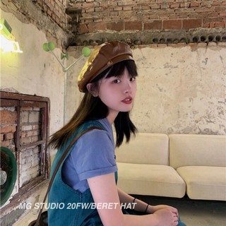 MAGIC KIWI /Mũ Nồi Chất Liệu Da Chóp Phẳng