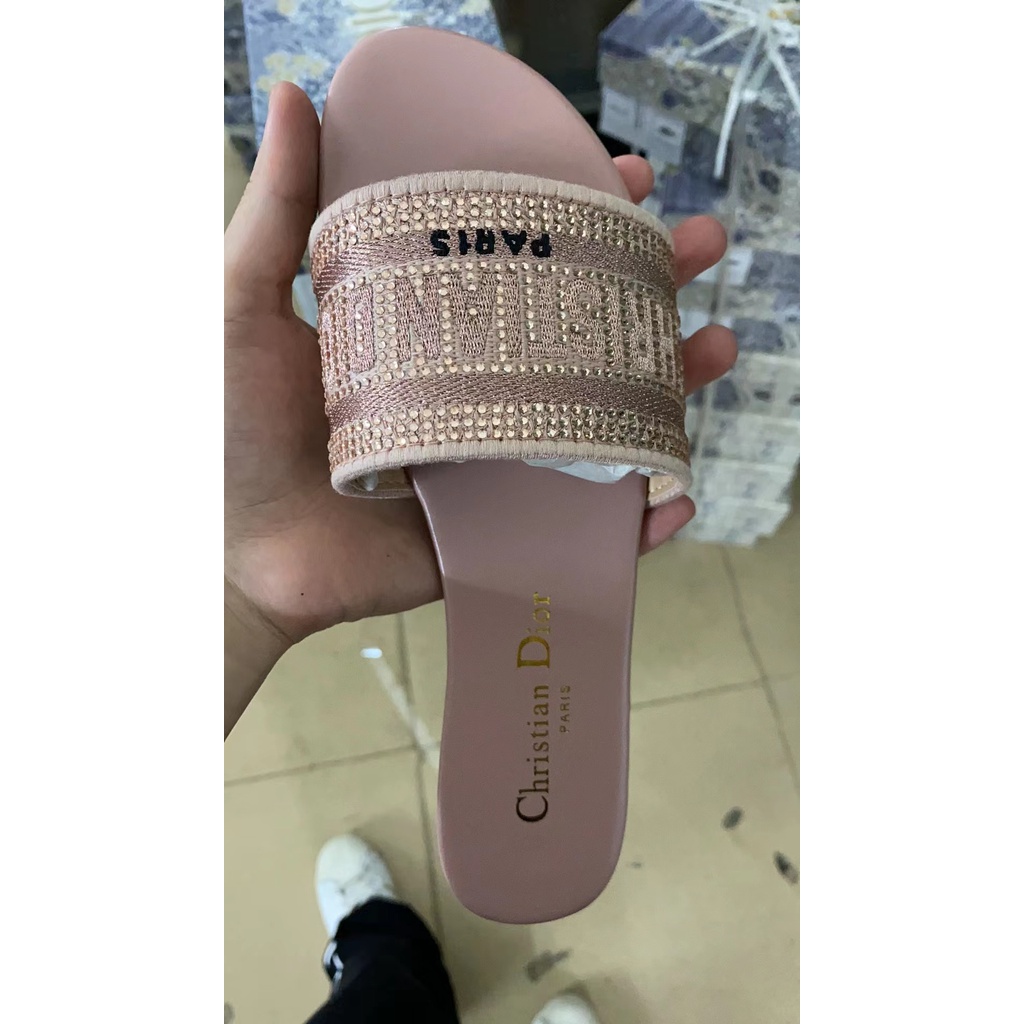 #Sandal Đế Bệt Thêu Họa Tiết Chất Liệu Cotton Dành Cho Nữ