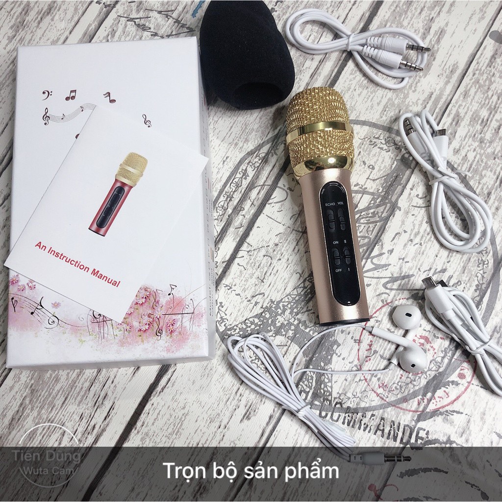 Bộ Micro c11livestream, hát karaoke chuyên nghiệp mới, đầy đủ phụk iện tai nghe, cáp sạc, dây livestream loại sịn