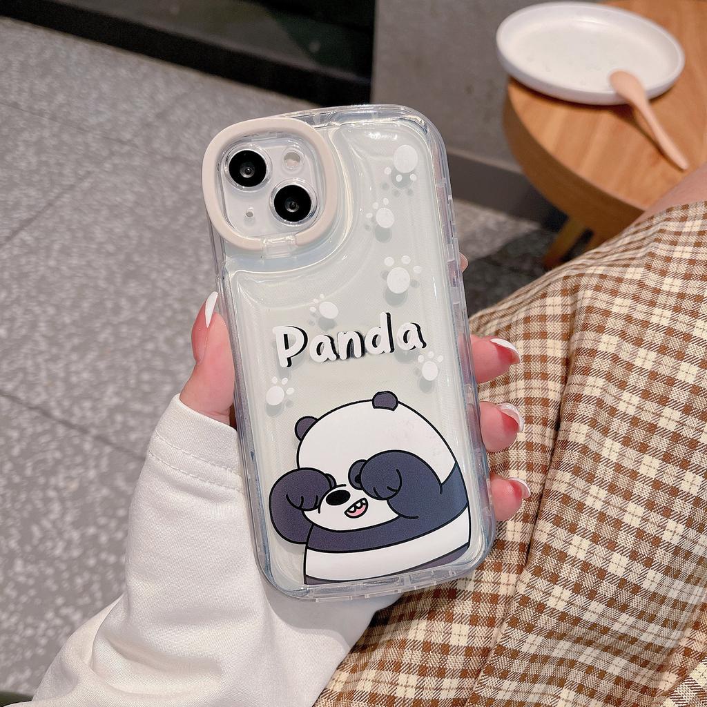 Ốp Điện Thoại Cho IPhone 14promax 14 13promax 13 12 11 Dễ Thương Nắp Đậy Ống Kính Máy Ảnh Hình Gấu Trúc Đáng Yêu Ốp