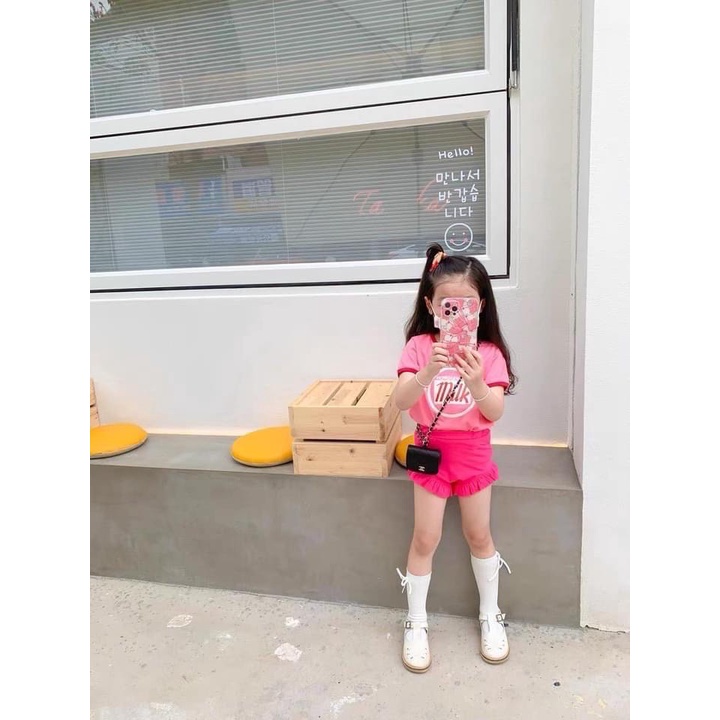 Lyvyshop - Bộ quần áo cộc tay siêu dễ thương cho bé gái 09-28kg