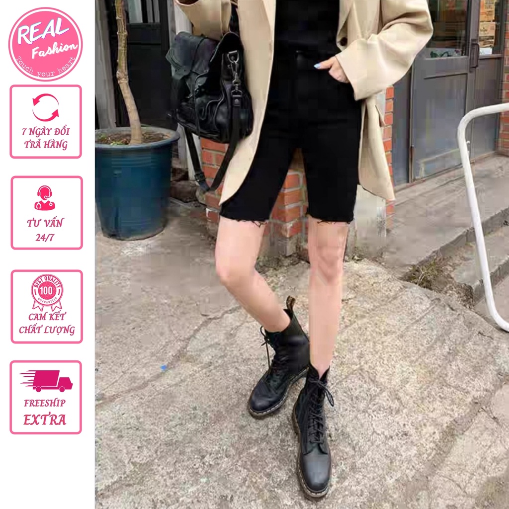 Quần Jean nữ ngố, cạp cao  siêu co giãn Real Fashion