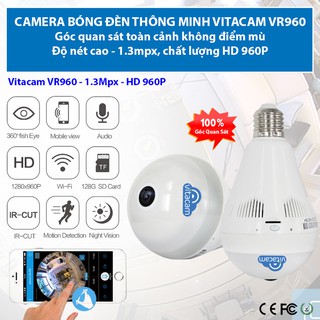 Camera Panorama, bóng đèn VITACAM VR960 Góc Siêu Rộng 1.3Mpx - HD 960P