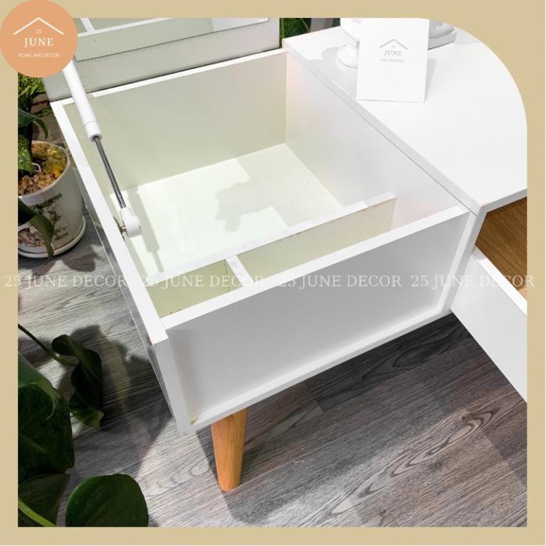 MIỄN SHIP Bàn Trang Điểm Ngồi Bệt, Bàn Phấn Có Gương Gỗ MDF Cao Cấp Chịu Lực Cao - 25 June Decor