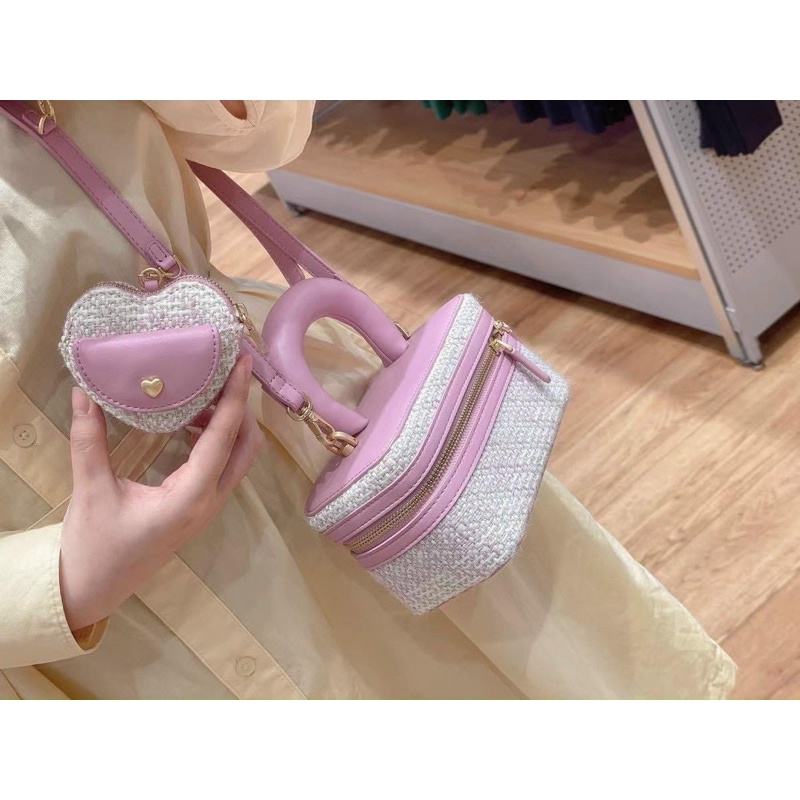 Sét 3 Túi pê rô cốp dạ kèm ví nhỏ trái tim siêu hót 2020 chuẩn xuất xịn 0137#