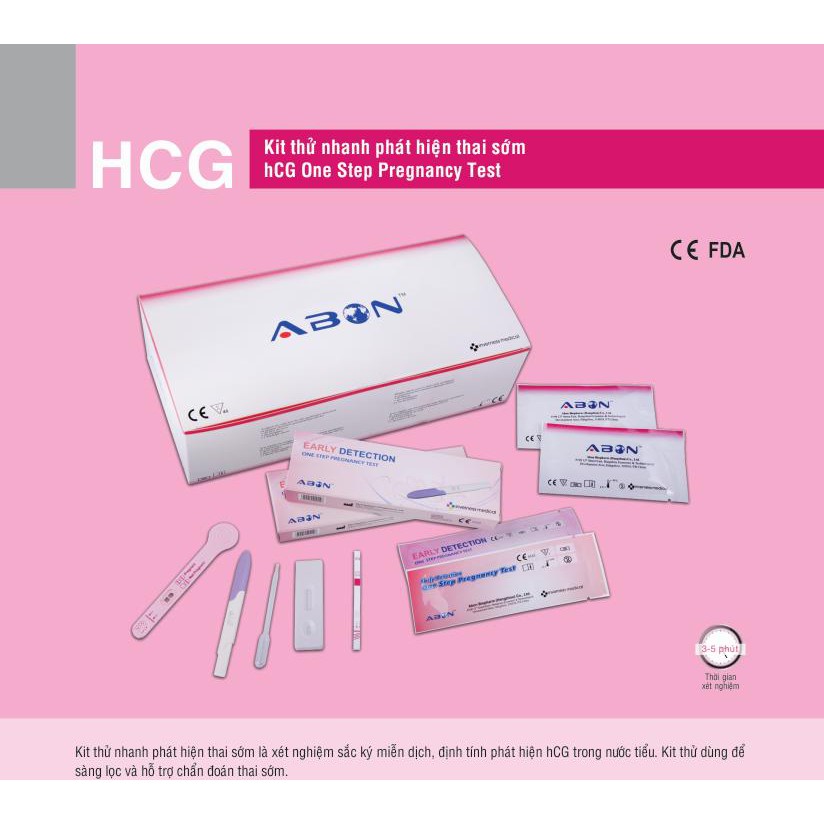 [Che tên SP] Hộp 50 que thử thai sớm ABON, hàng đủ 5mm, chuẩn hàng Acon Laboratories Inc USA Mỹ, Date dài FDA &CE