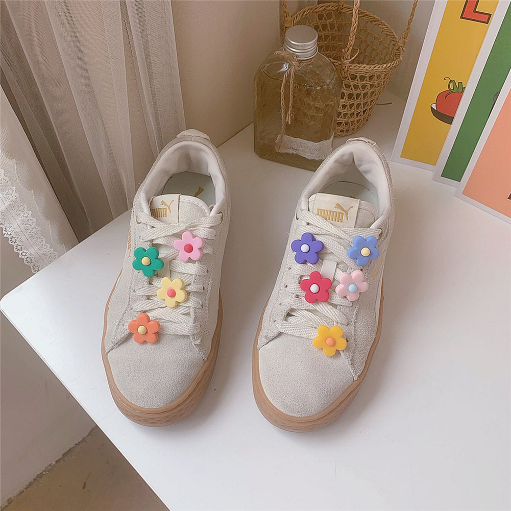 Cute multicolored sunflower shaped plastic shoe decoration patch