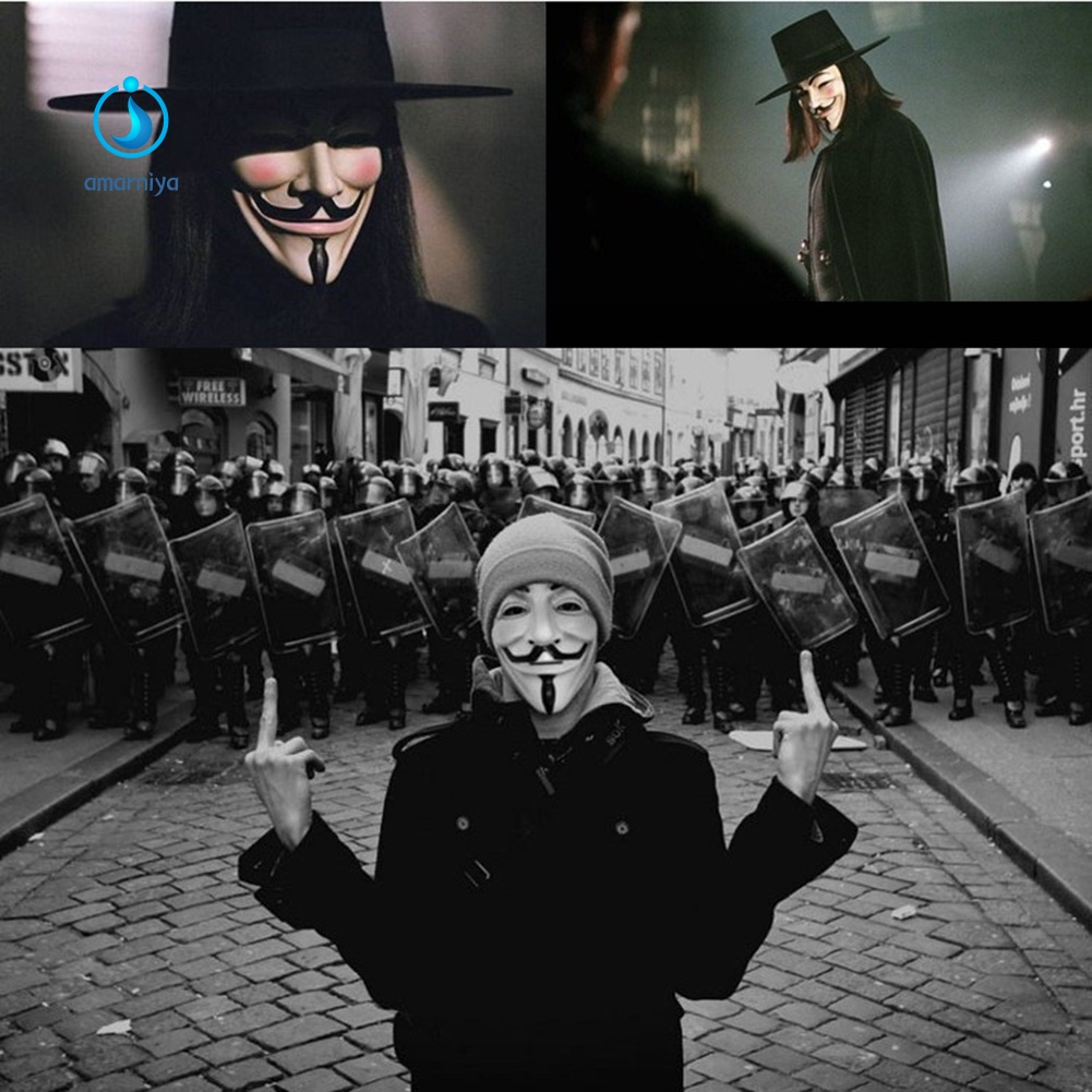 Mặt Nạ Hóa Trang Halloween AMAR Anonymous Hacker V for Vendetta Master