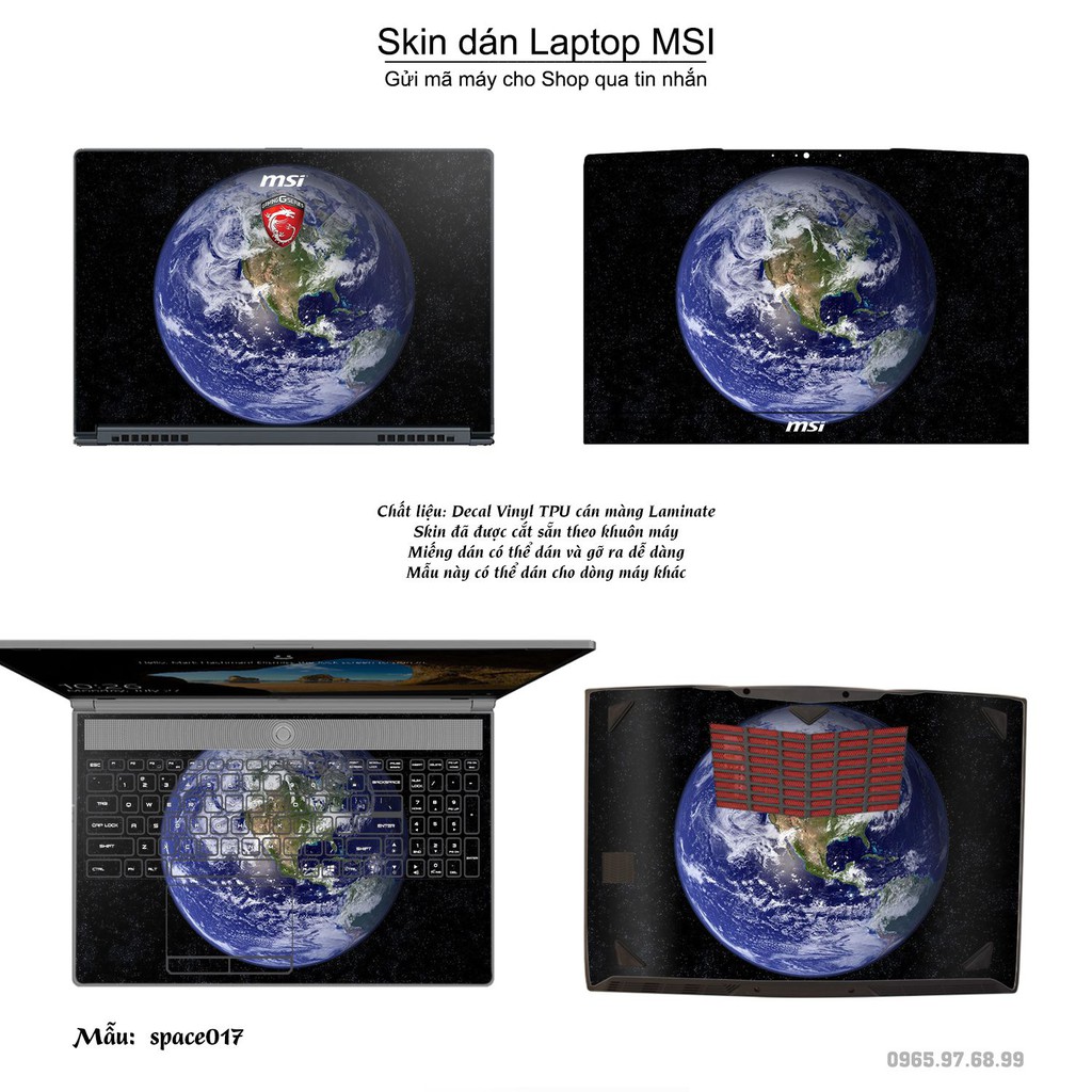 Skin dán Laptop MSI in hình không gian nhiều mẫu 3 (inbox mã máy cho Shop)