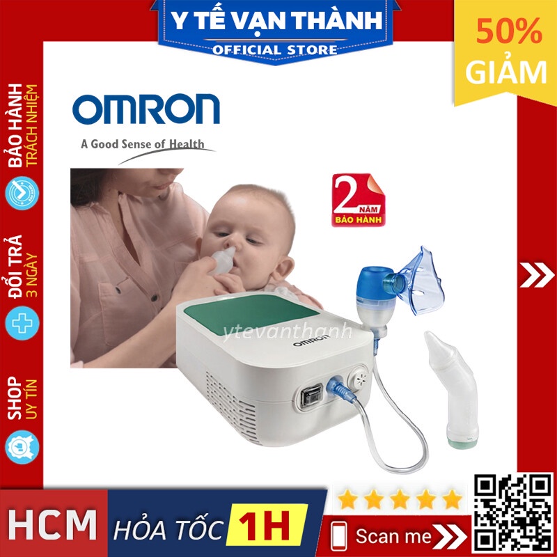 ✅ [Chính Hãng DKSH] [Xông + Hút] Máy Xông Khí Dung Mũi Họng: Omron DuoBaby NE-C301-AP NEC301 -VT0542