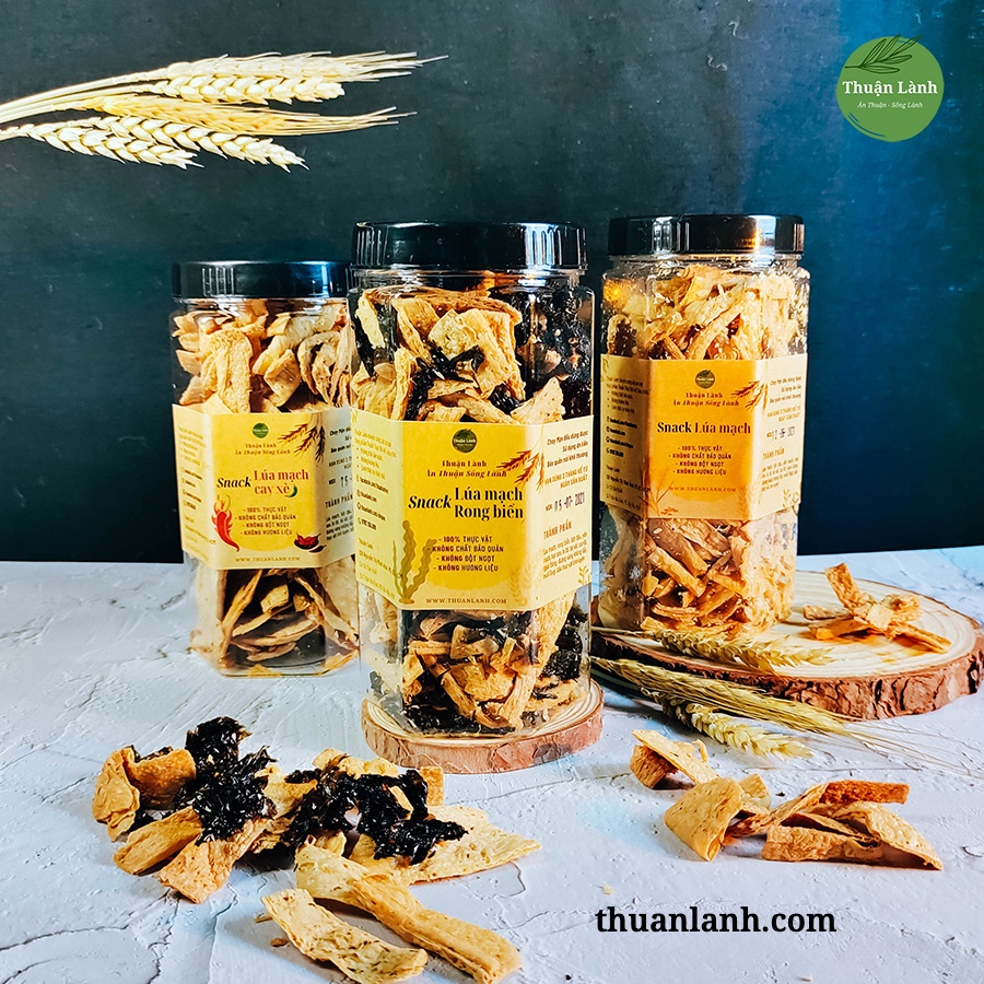Snack Lúa Mạch Rong Biển - Thuận Lành - Ăn vặt healthy, thuần thực vật, giảm cân
