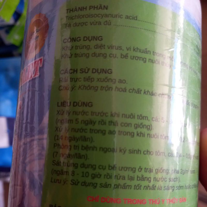 TCCA 90%, làm sạch nước, trong nước,sạch môi trường lon 1kg