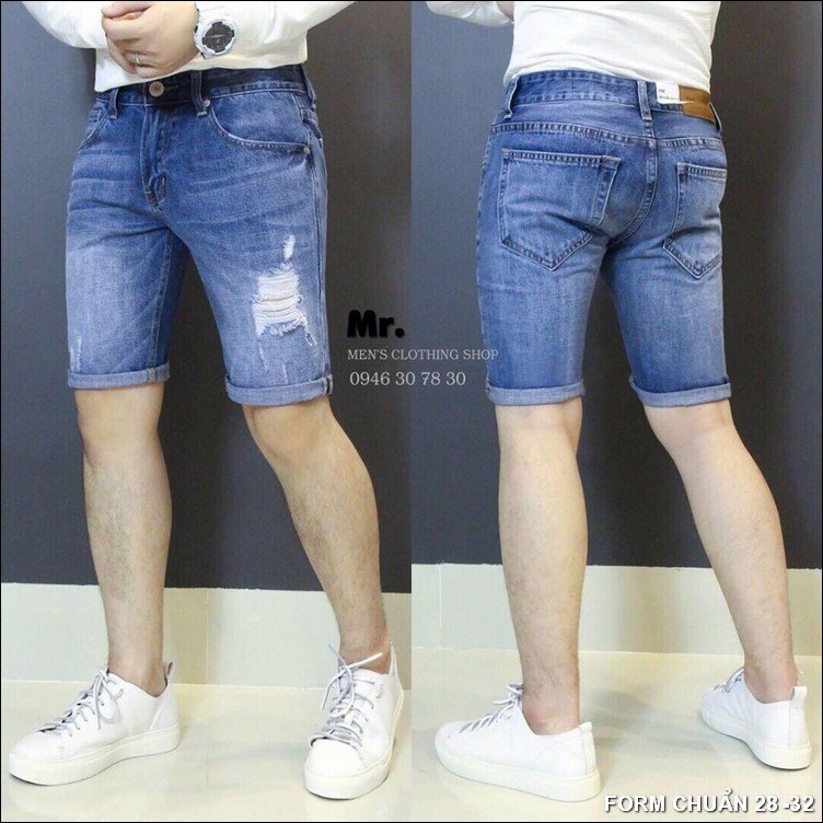 Quần Jean nam ngắn - quần short nam cao cấp chuẩn men AH099