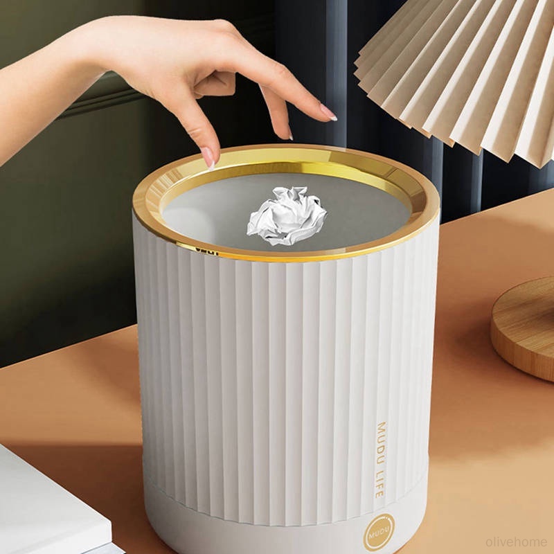 Thùng Rác Mini Để Bàn Có Nắp Xoay Tiện Dụng Cho Gia Đình / Văn Phòng
