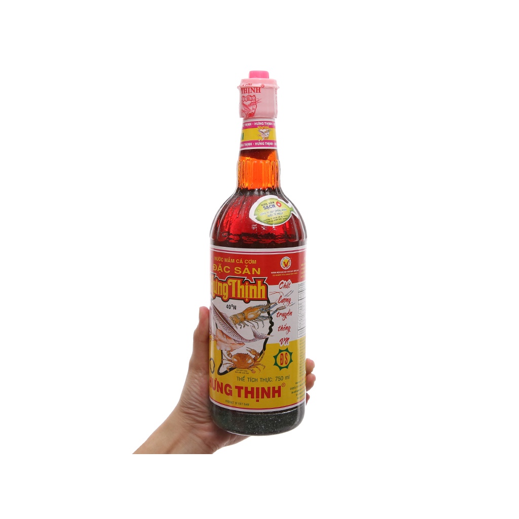 Nước mắm cá cơm đặc sản Hưng Thịnh 40 độ đạm chai 750ml