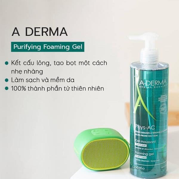 Sữa rửa mặt A-derma chuyên dành cho da dầu mụn và da nhạy cảm nội địa pháp chuẩn chính hãng - Mii Cosmetics