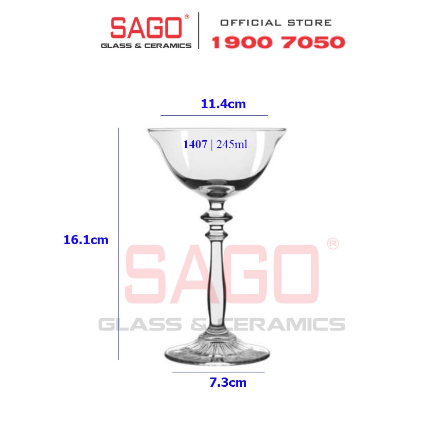 Ly Thủy Tinh Cao Cấp Vintage Gin Coupe 245ml | Nhập khẩu E.U