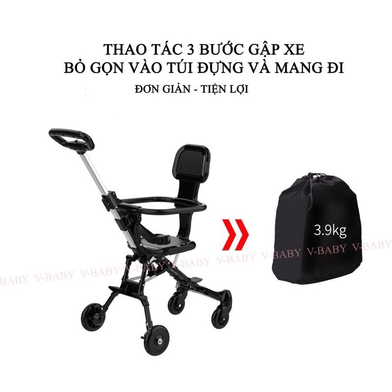 Xe đẩy gấp gọn 520 đảo 2 chiều cho bé