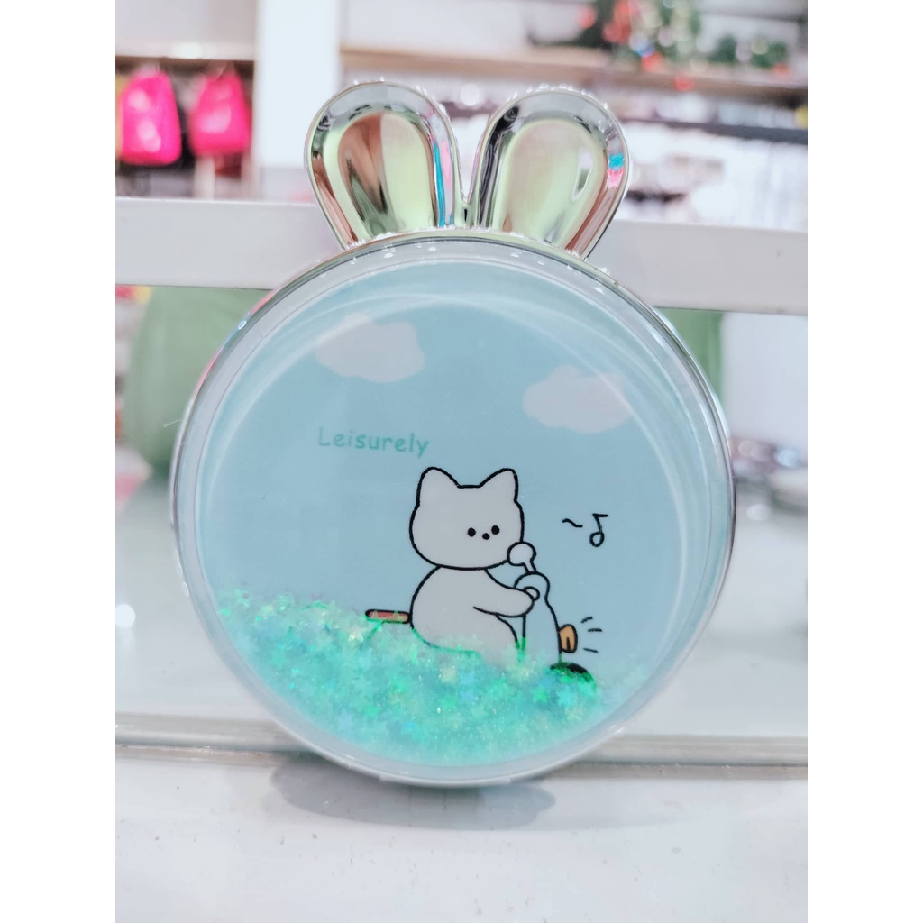 Gương mini kim tuyến tai thỏ cực xinh giá rẻ