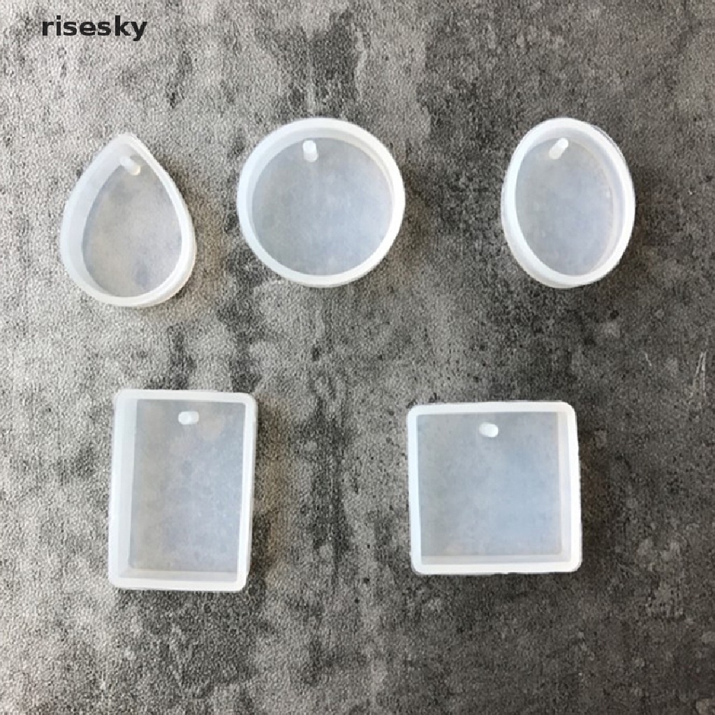 [risesky] Khuôn Silicone Làm Mặt Dây Chuyền Bằng Keo UV Hình Giọt Nước Kim Cương Pha Lê Giọt Nước ♨Trên đó