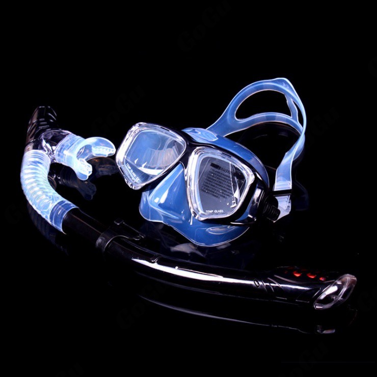 Bộ kính lặn Ống thở 198 - mắt KÍNH CƯỜNG LỰC, ống thở van 1 chiều ngăn nước, đồ thể thao chuyên dụng cao cấp