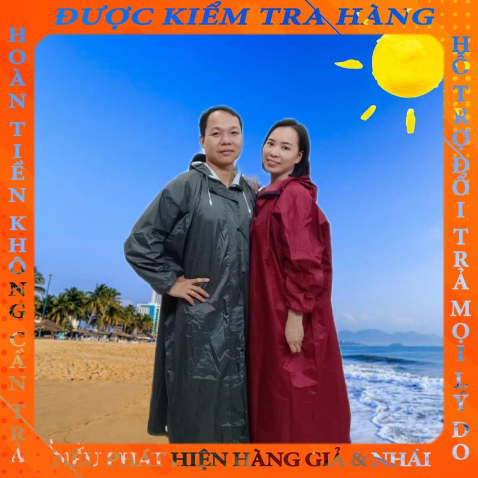 Xả giá mùa dịch - Áo mưa Măng tô vải dù vảy cá CHÚC SEN có DÂY KÉO chống thấm TUYỆT ĐỐi. (Giá sỉ +Hàng sẵn qnguyen