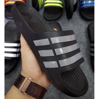 Dép Nam Đúc Quai Ngang 3 Sọc Hàng VNXK - Đế Đen Sọc Xám