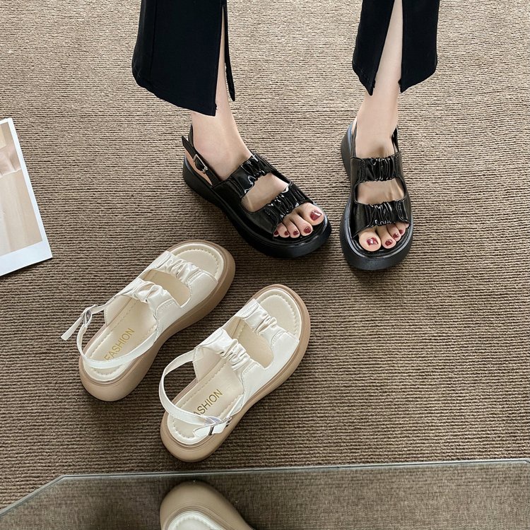 Giày Sandal Hở Ngón Mũi Tròn Hở Ngón Thoải Mái Phong Cách Mới Dễ Phối Đồ