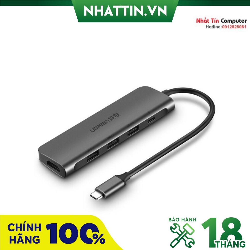 Thiết bị mở rộng USB type-C sang HDMI/ Hub USB 3.0 hỗ trợ sạc cổng USB-C chính hãng Ugreen 50209