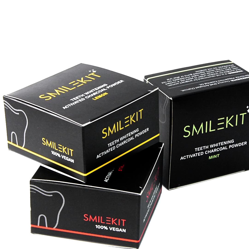 Bột trắng răng than hoạt tính SMILEKIT - Bột than tre trắng răng tự nhiên, lành tính sử dụng hàng ngày