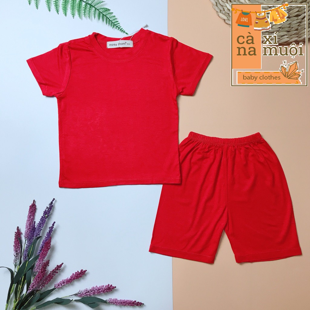 Bộ Minky Mom FULLSIZE(80-150)8-26KGFREE SHIP Hàng Chuẩn Thun Lạnh Cao Cấp Cộc Tay Dể Thương Cho Bé Trai Gái Đủ Màu