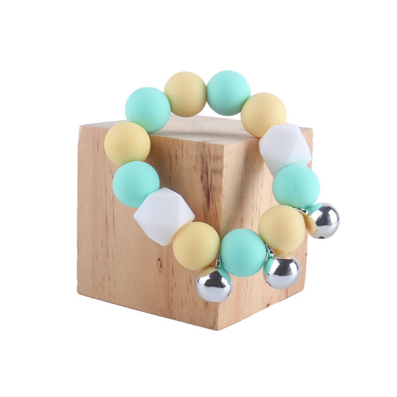 Vòng Tay Silicone Dạng Chuỗi Hạt Tròn Cho Bé Mọc Răng