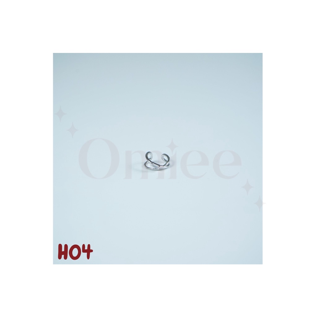 Khuyên tai kẹp vành bạc S925 không cần bấm lỗ cá tính OMIEE